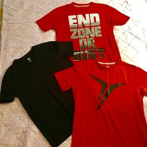 3 Old Navy t-shirts, 2 orange color, 1 black